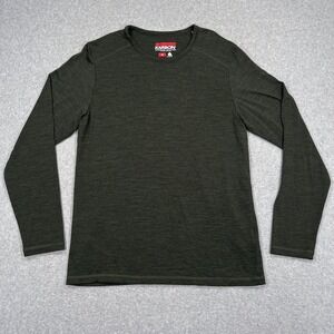 Karbon 100% Merino Wool T-Shirt Mens M Green Long Sleeve Crewneck Base Layer
